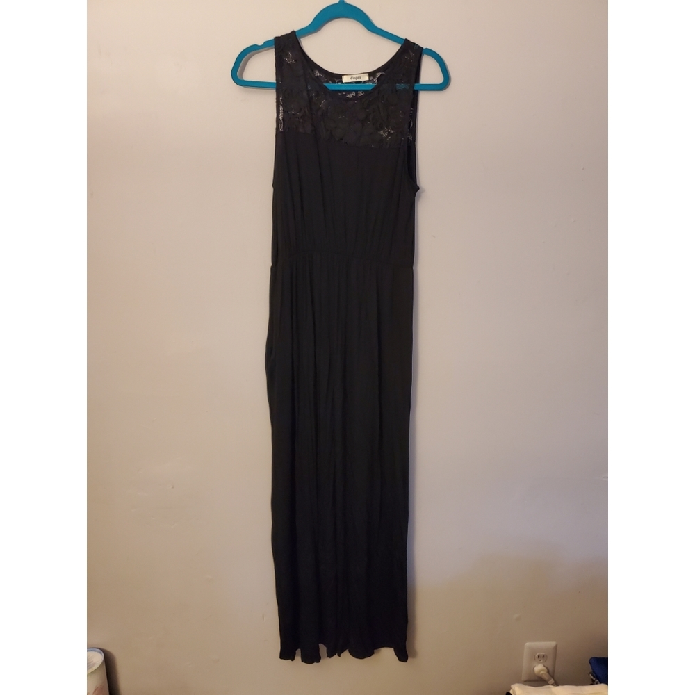 Black lace top maxi dress